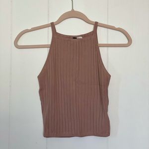 Divided H&M blush pink ribbed crop top size S